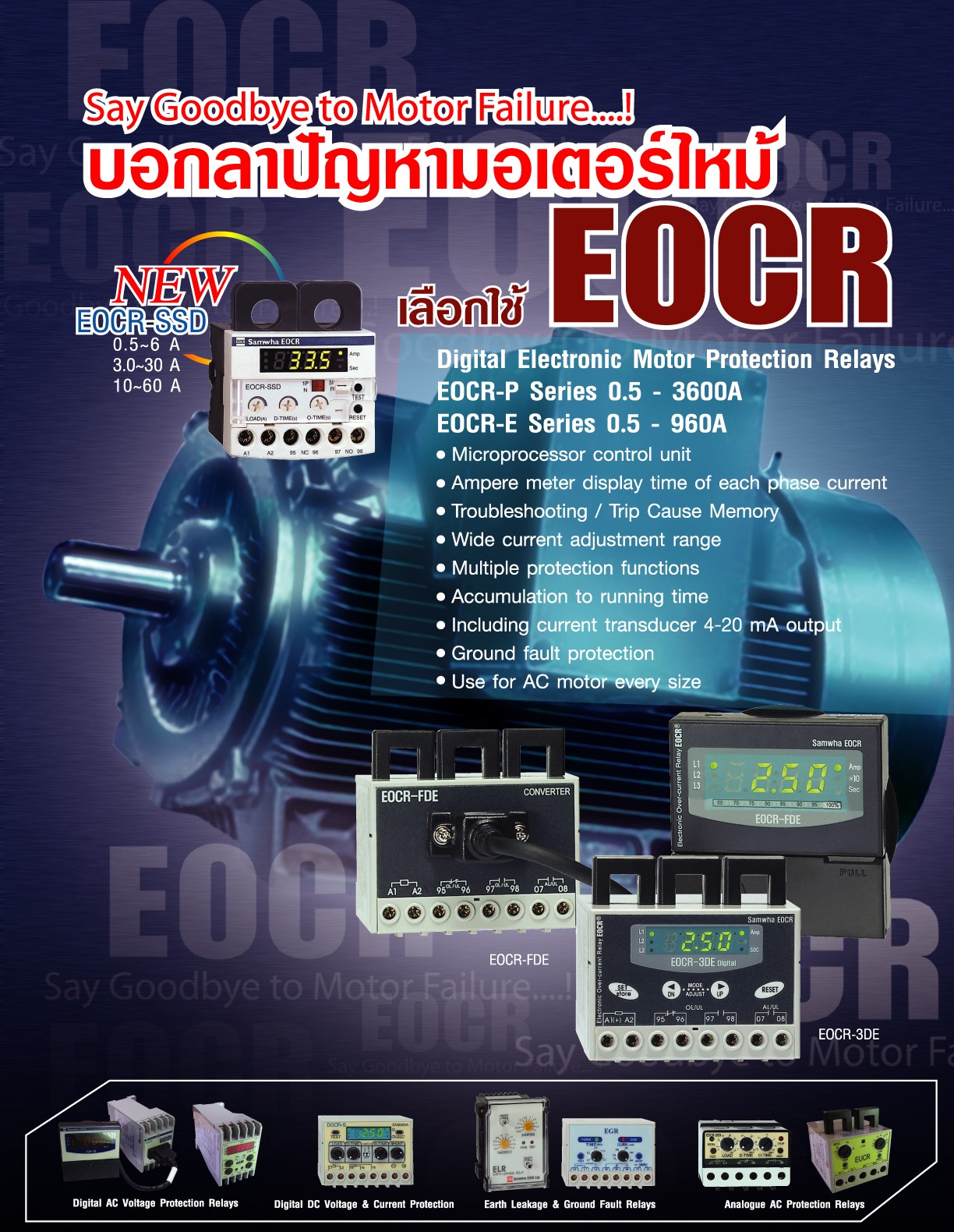 EOCR digital electronic motor protection ralays